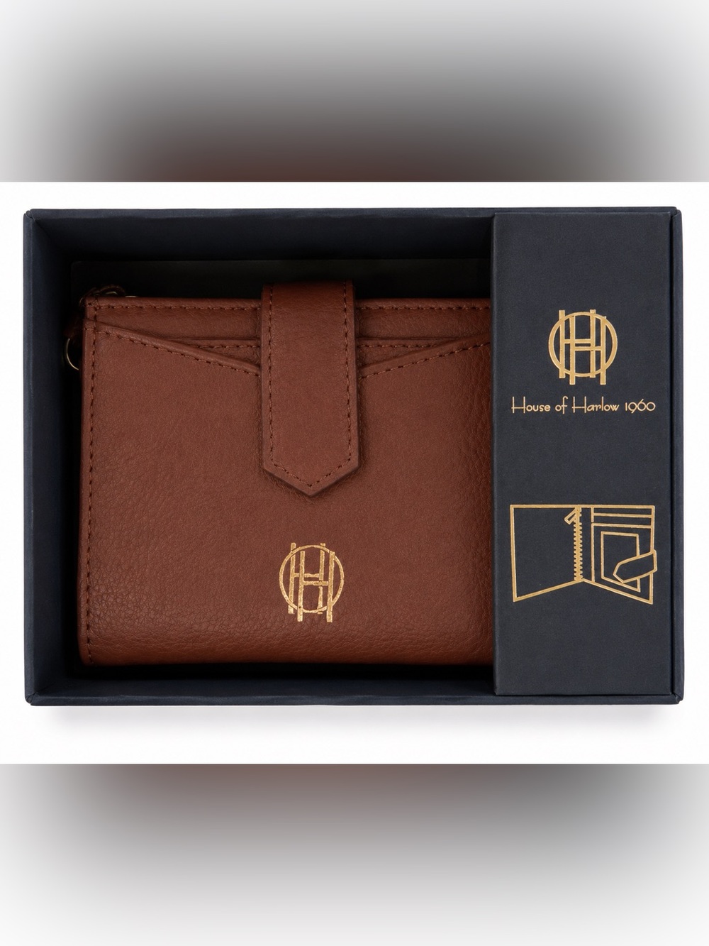 House of Harlow 1960 NWT Women's Burgundy Bifold Wallet Card Case ID Window Box